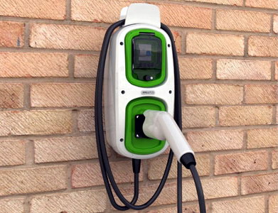 Tethered (built in cable) range of charging pods EV Chargers Hull